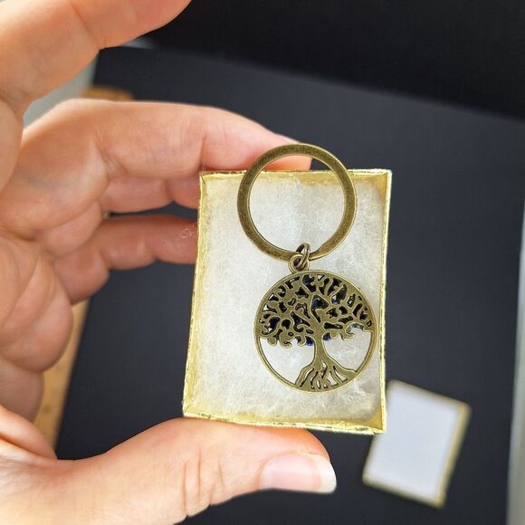 Aventurine tree of life keychain bronze keyring charm accessory gift - Picture 2 of 3